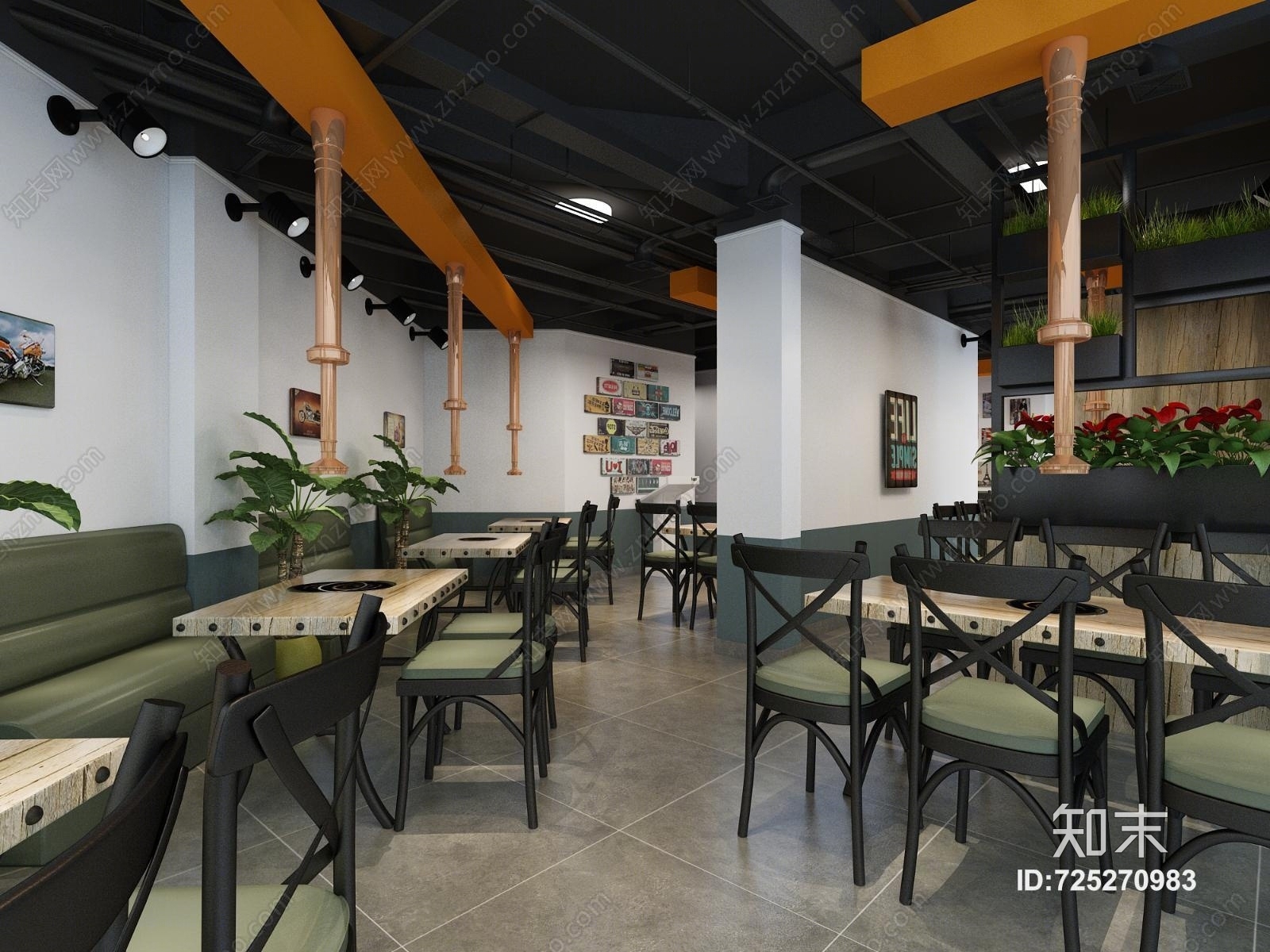 工业风烤肉店3D模型下载【ID:725270983】