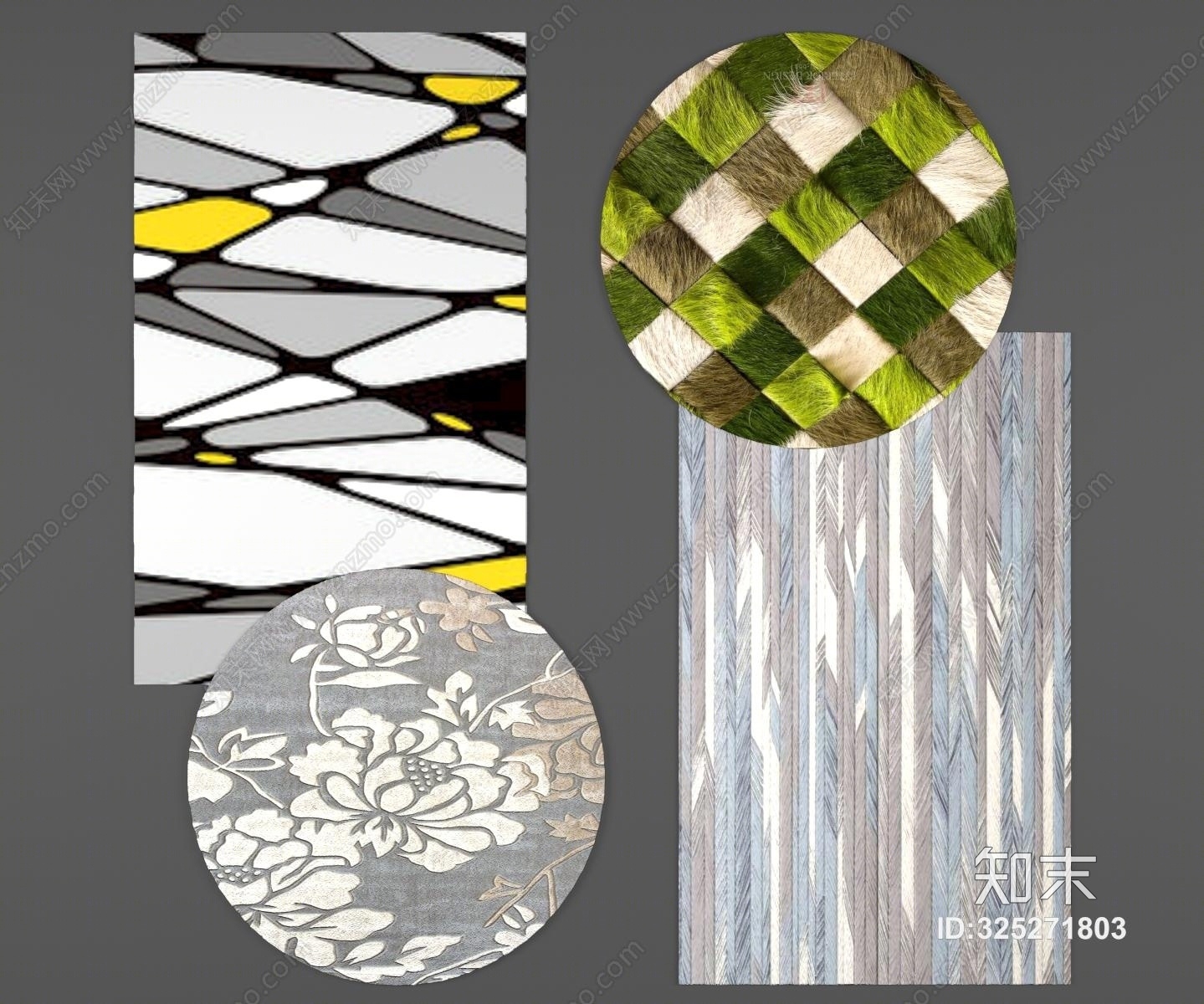 现代地毯模型组合3D模型下载【ID:325271803】