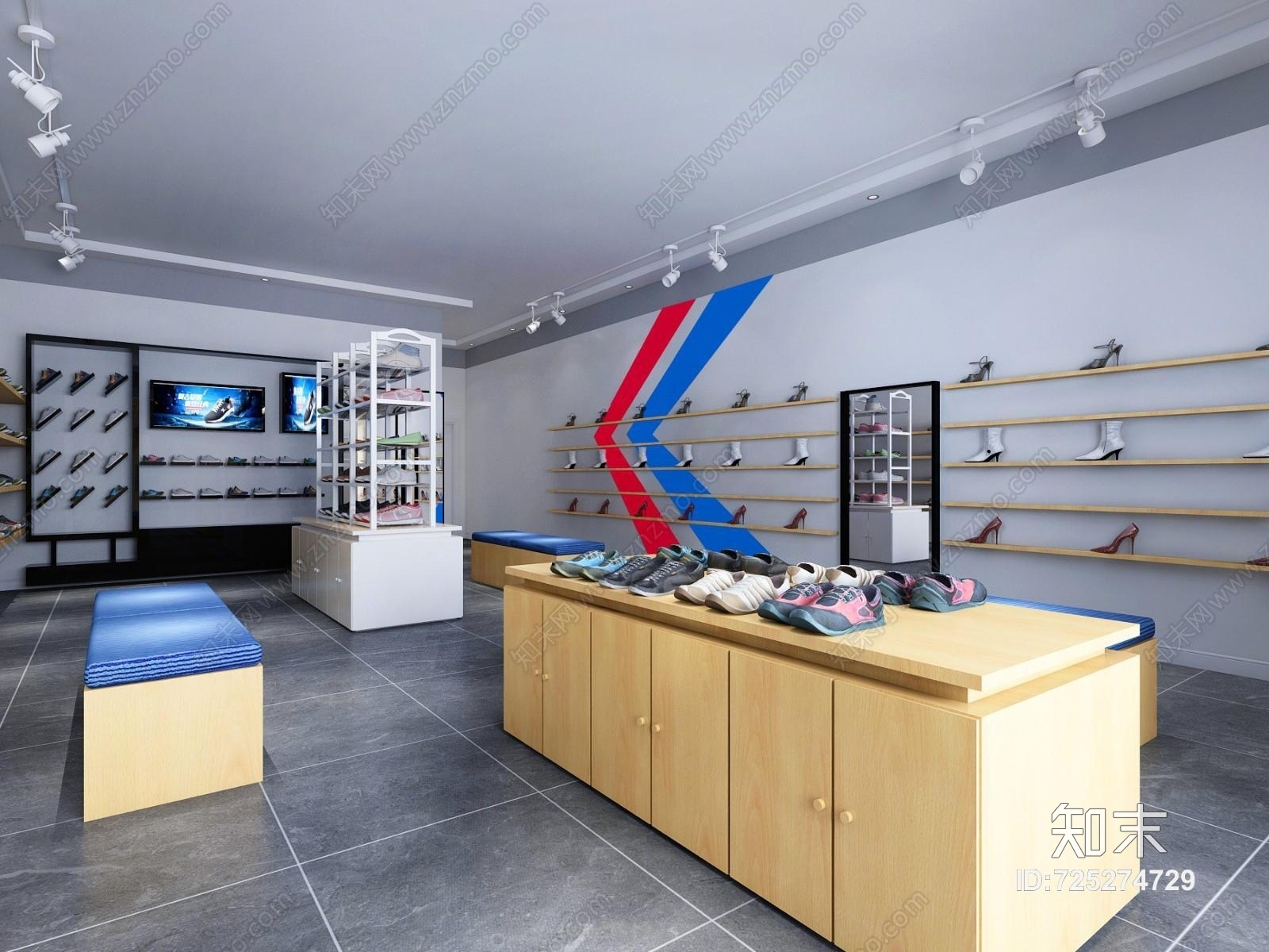 现代鞋店3D模型下载【ID:725274729】