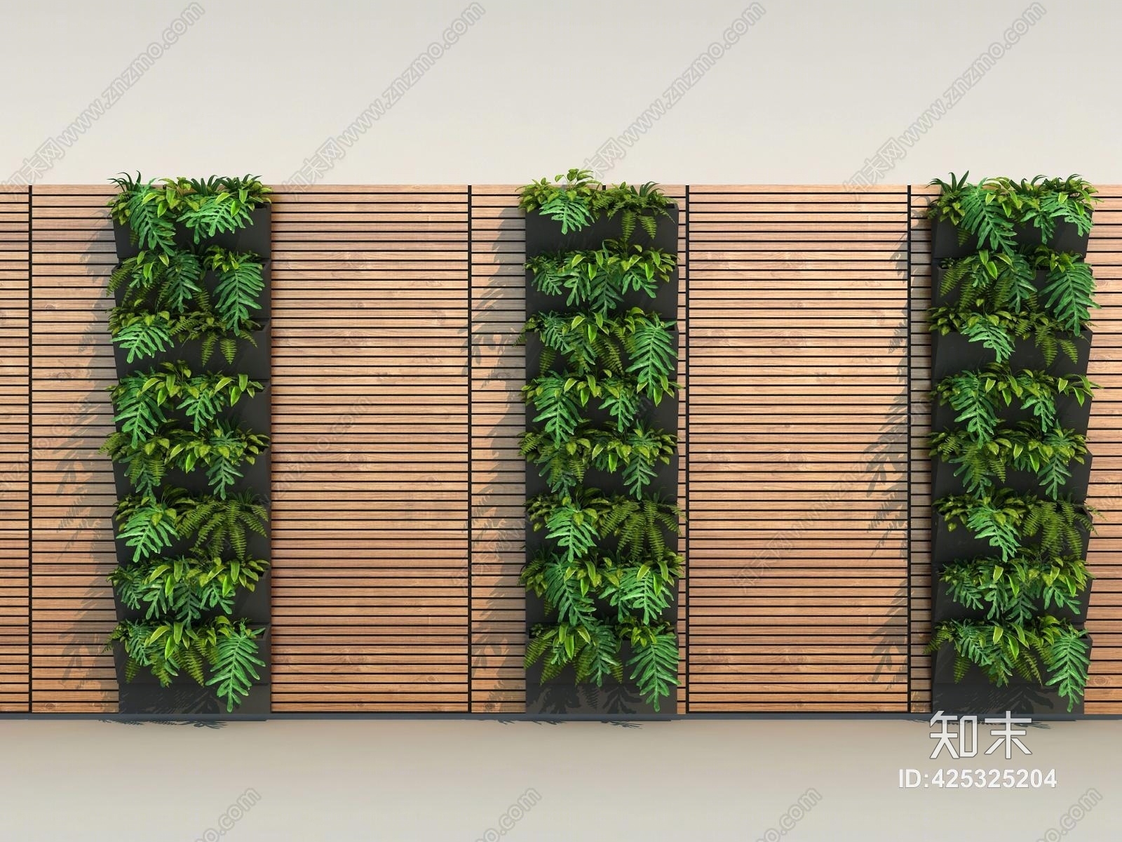 现代植物墙3D模型下载【ID:425325204】