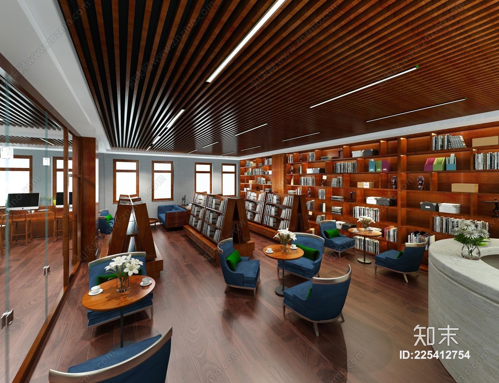 中式书吧3D模型下载【ID:225412754】