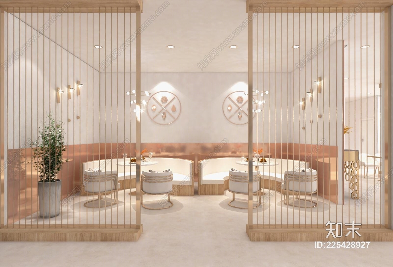 现代简约西餐厅3D模型下载【ID:225428927】