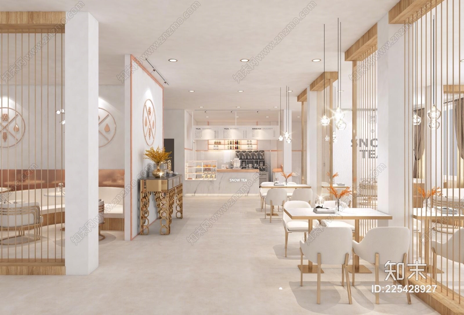 现代简约西餐厅3D模型下载【ID:225428927】