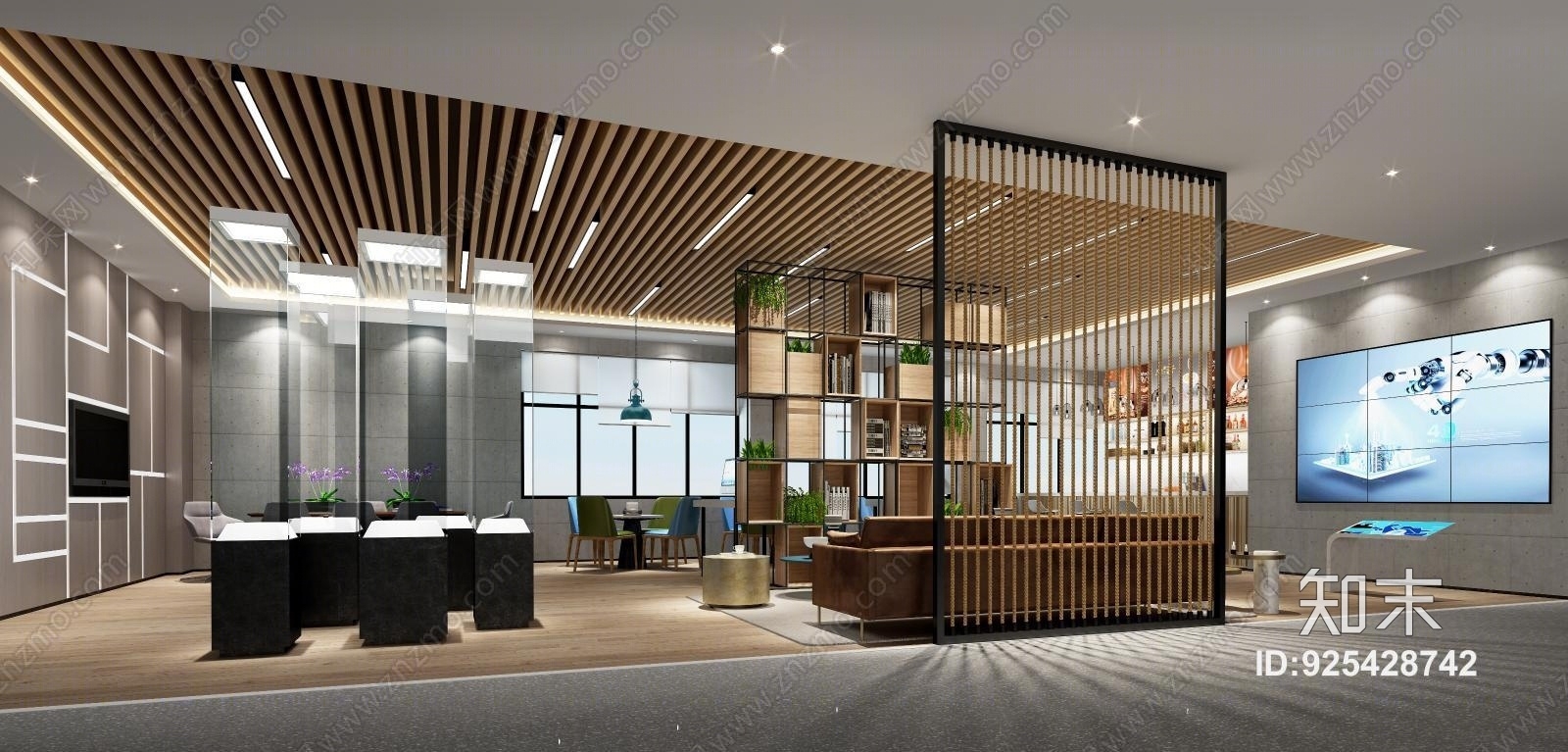 工业科技展厅展柜3D模型下载【ID:925428742】