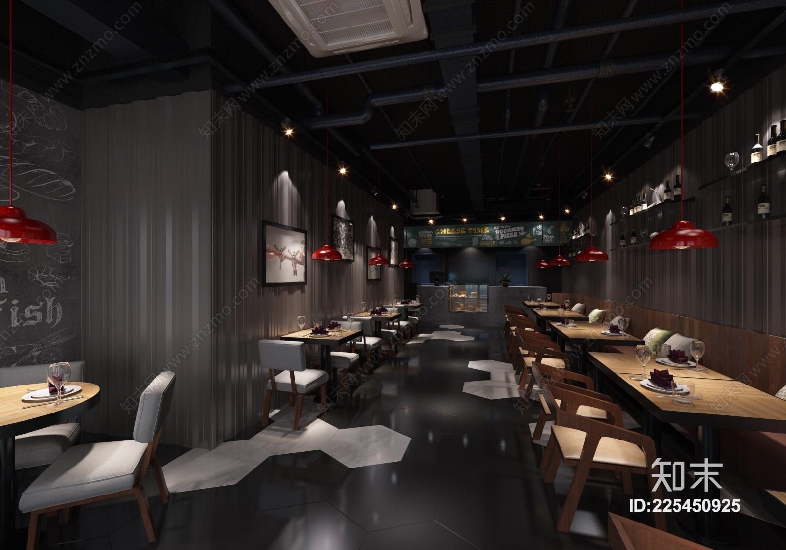 工业风餐厅3D模型下载【ID:225450925】