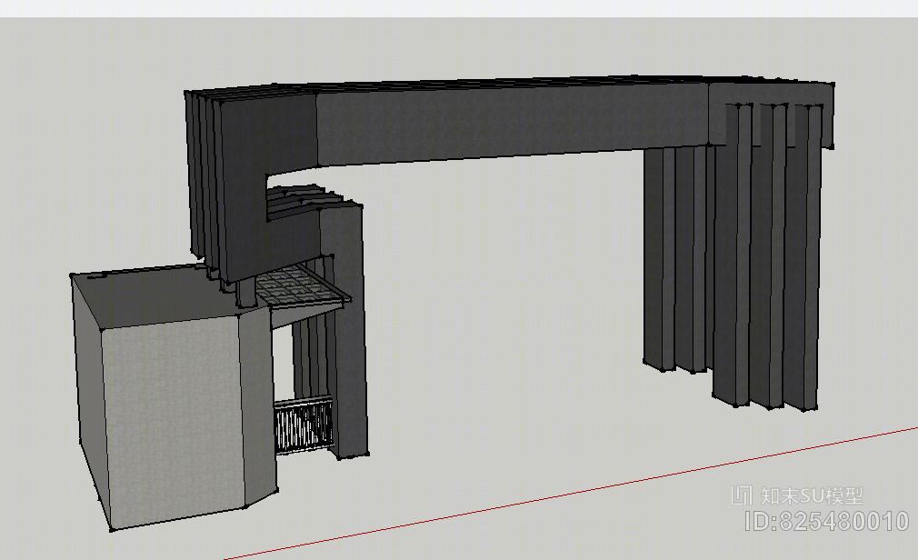 现代工厂企业大门SU模型下载【ID:825480010】