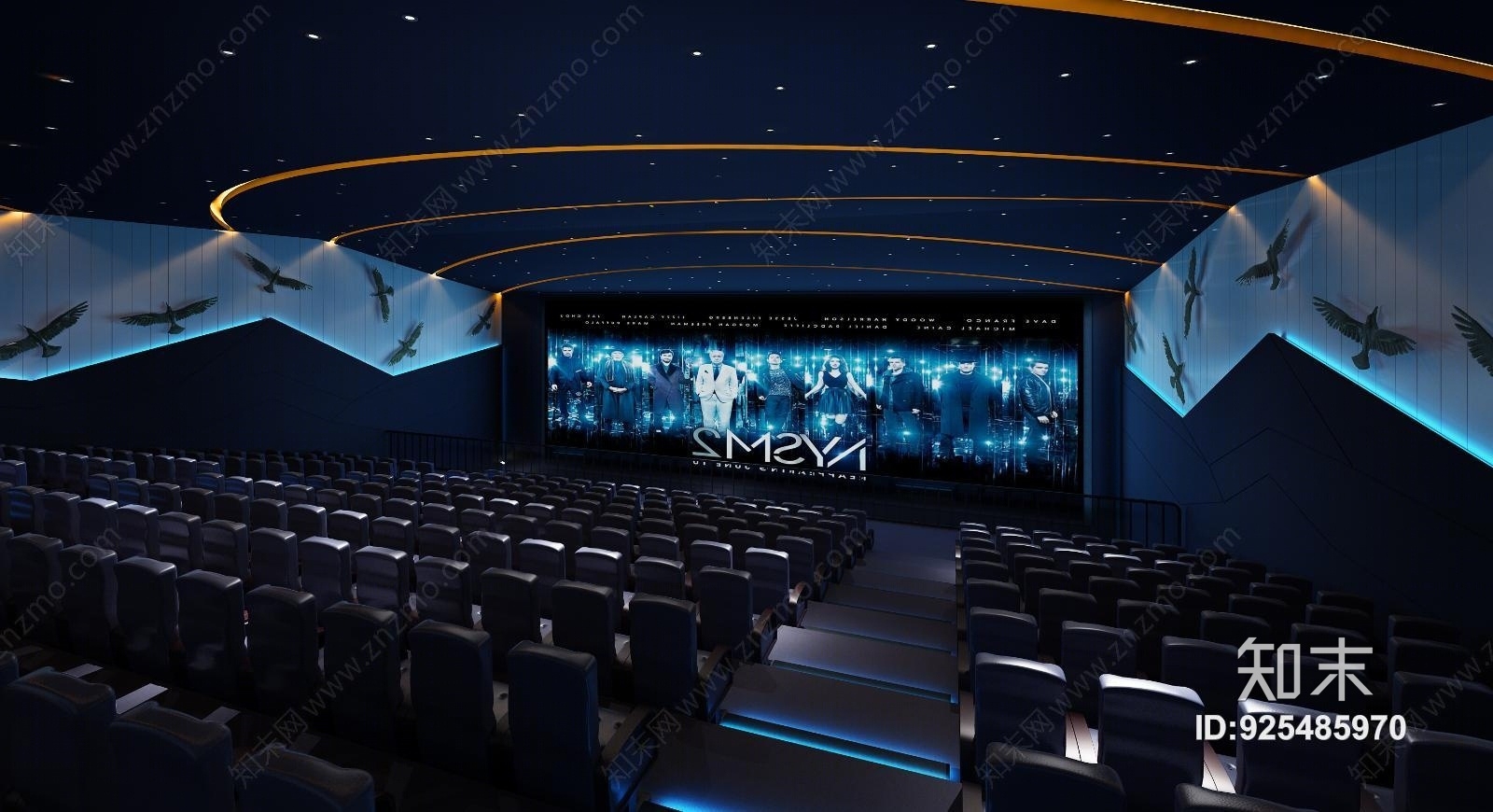 现代电影院放映厅3D模型下载【ID:925485970】
