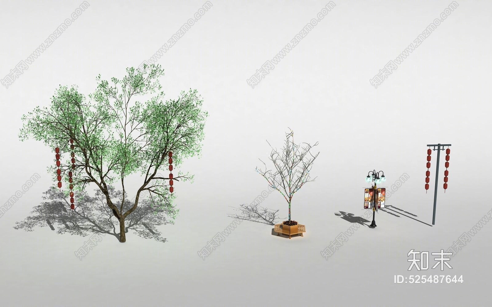 新中式商业街小品3D模型下载【ID:525487644】