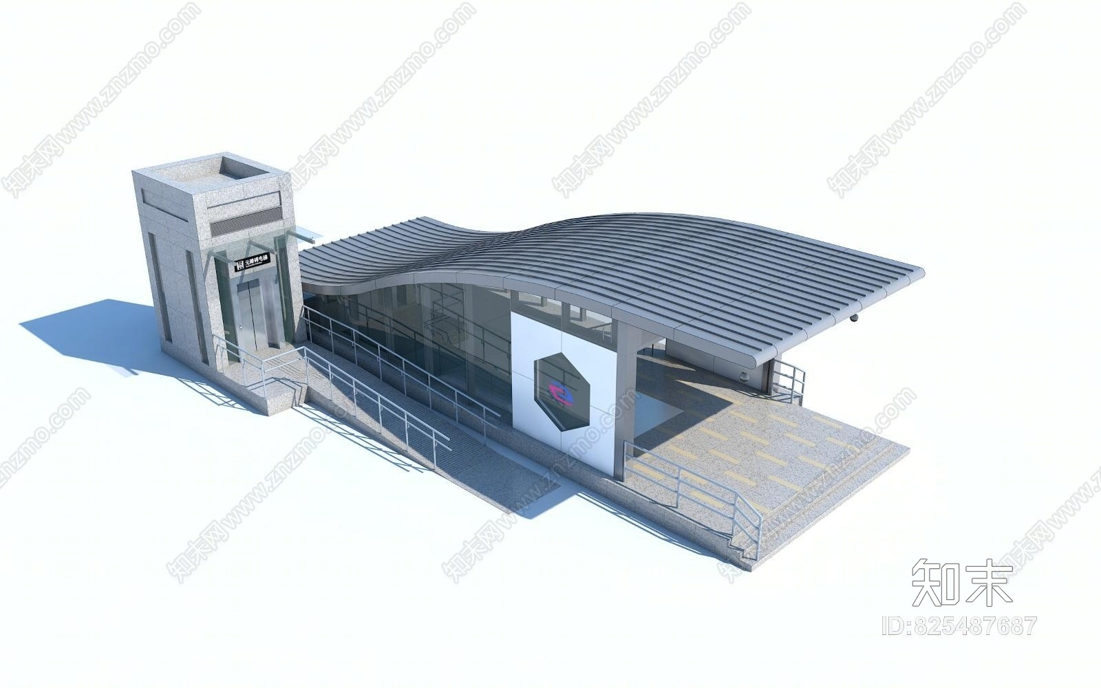 地铁入口3D模型下载【ID:825487687】