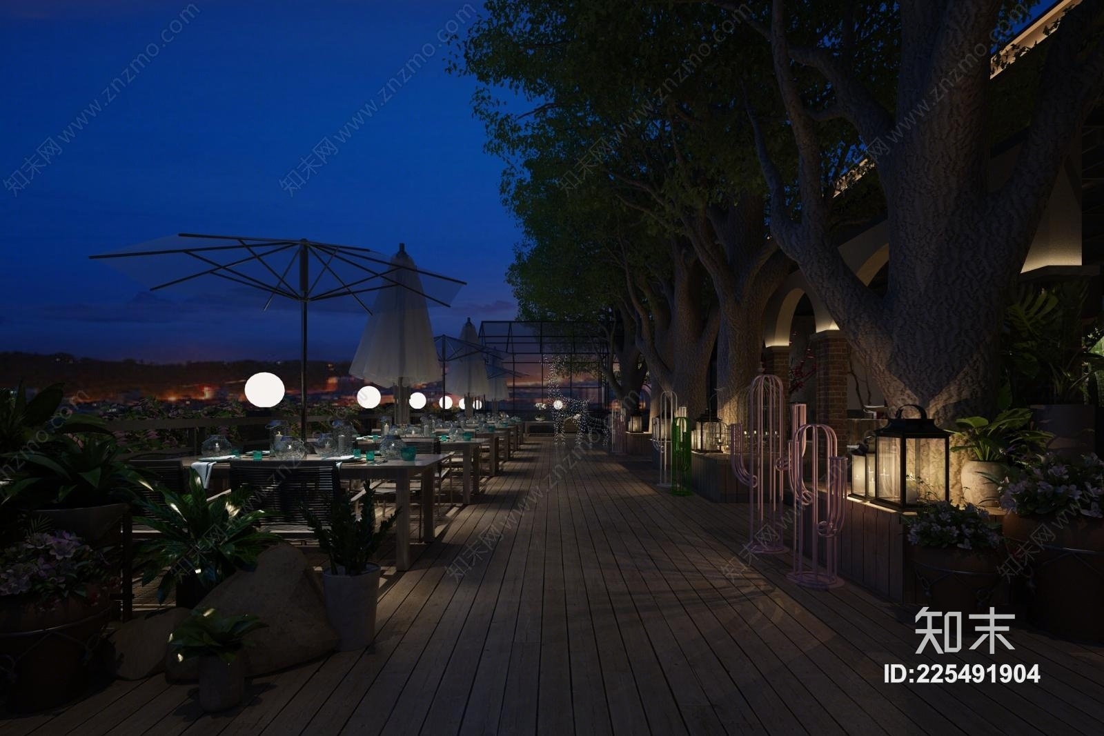 工业风户外餐厅3D模型下载【ID:225491904】