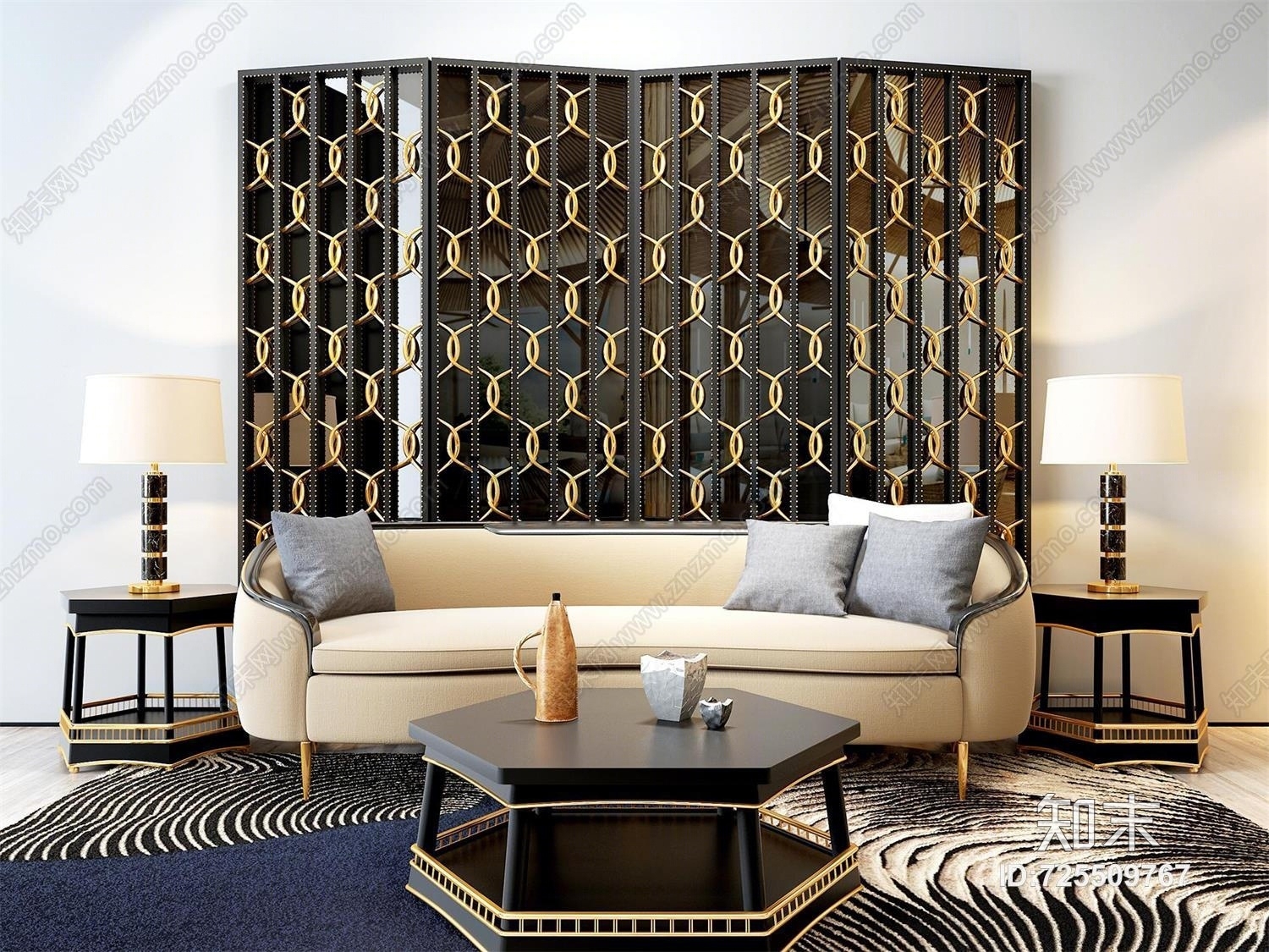 新古典沙发3D模型下载【ID:725509767】