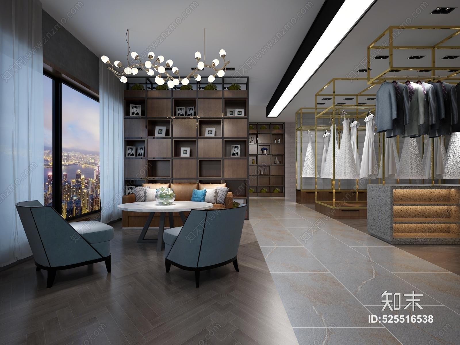 现代婚纱店3D模型下载【ID:525516538】