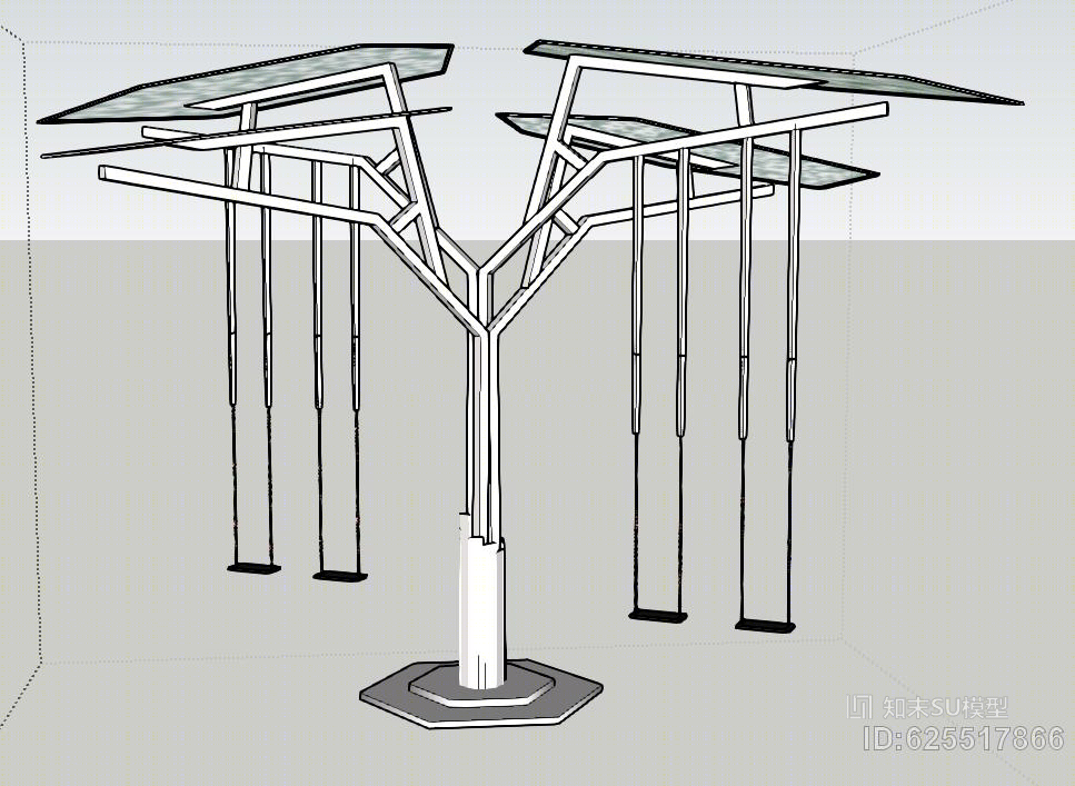 秋千构筑雕塑小品SU模型下载【ID:625517866】