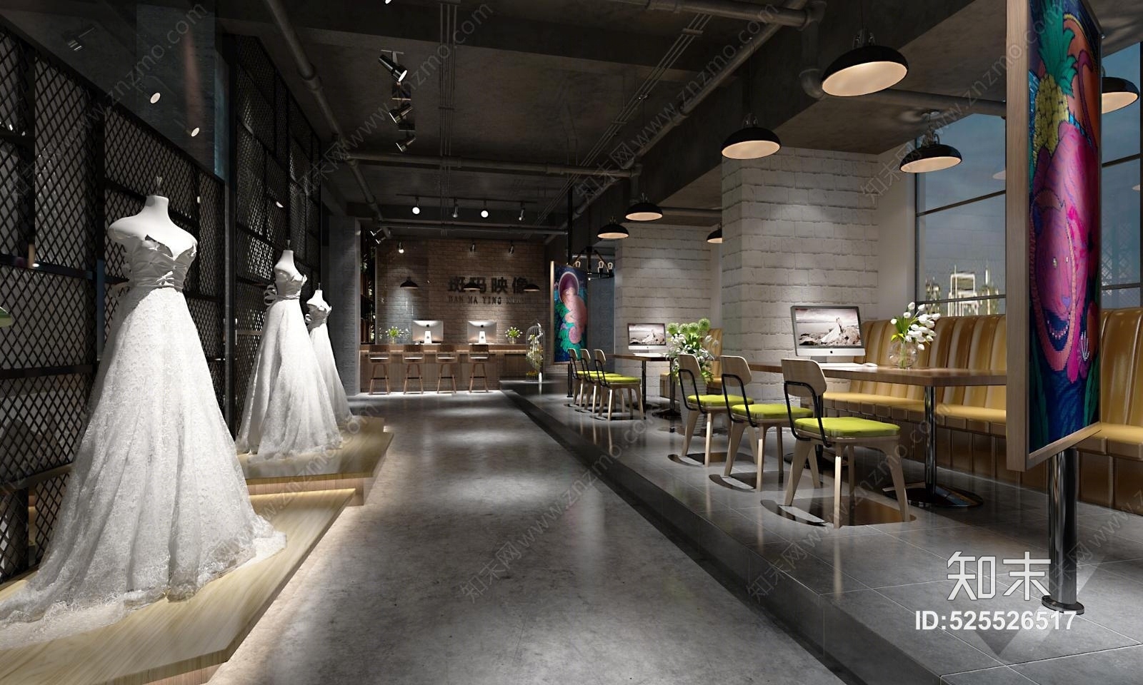 工业风婚纱店3D模型下载【ID:525526517】