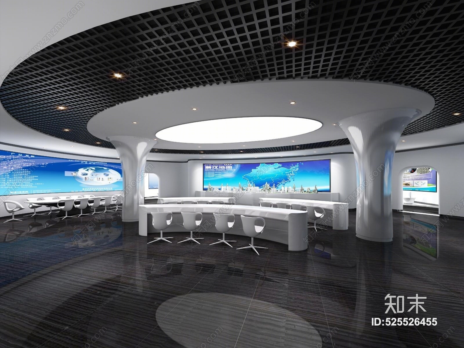 后现代扎哈建筑展厅3D模型下载【ID:525526455】