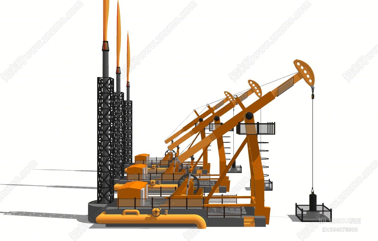 石油开采钻井机SU模型下载【ID:334078900】
