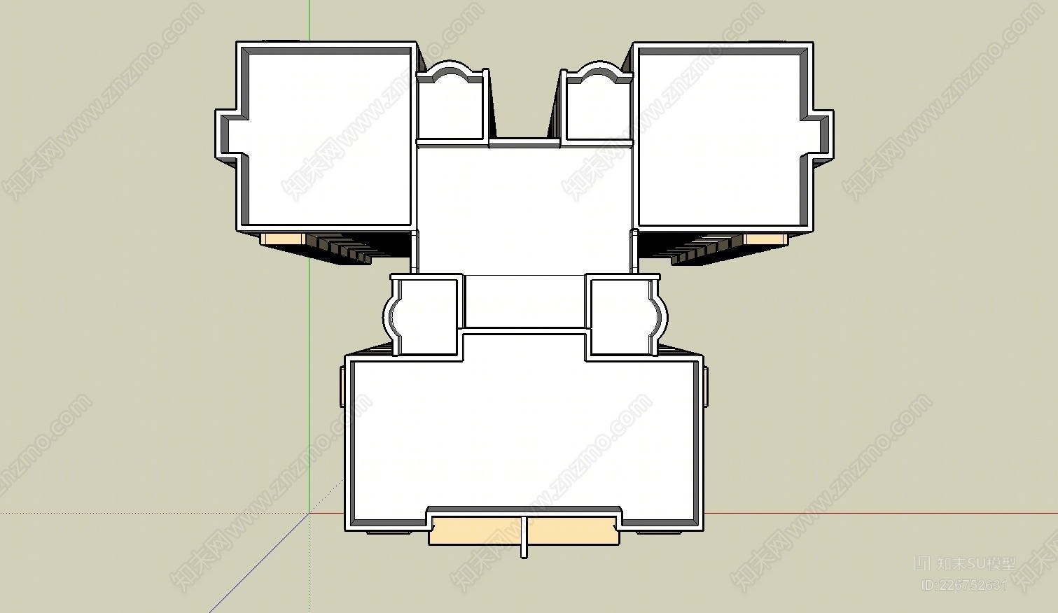 现代住宅SU模型下载【ID:226752631】