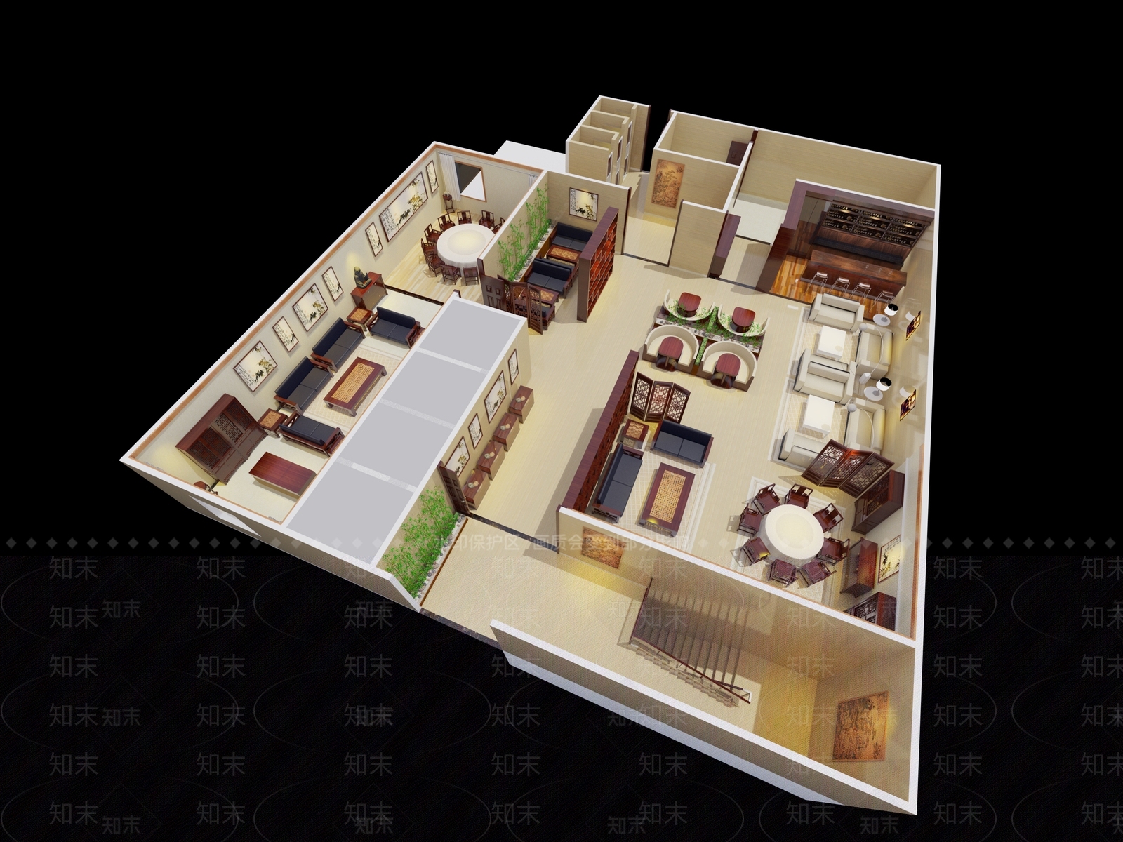 中式餐饮SU模型下载【ID:935088767】