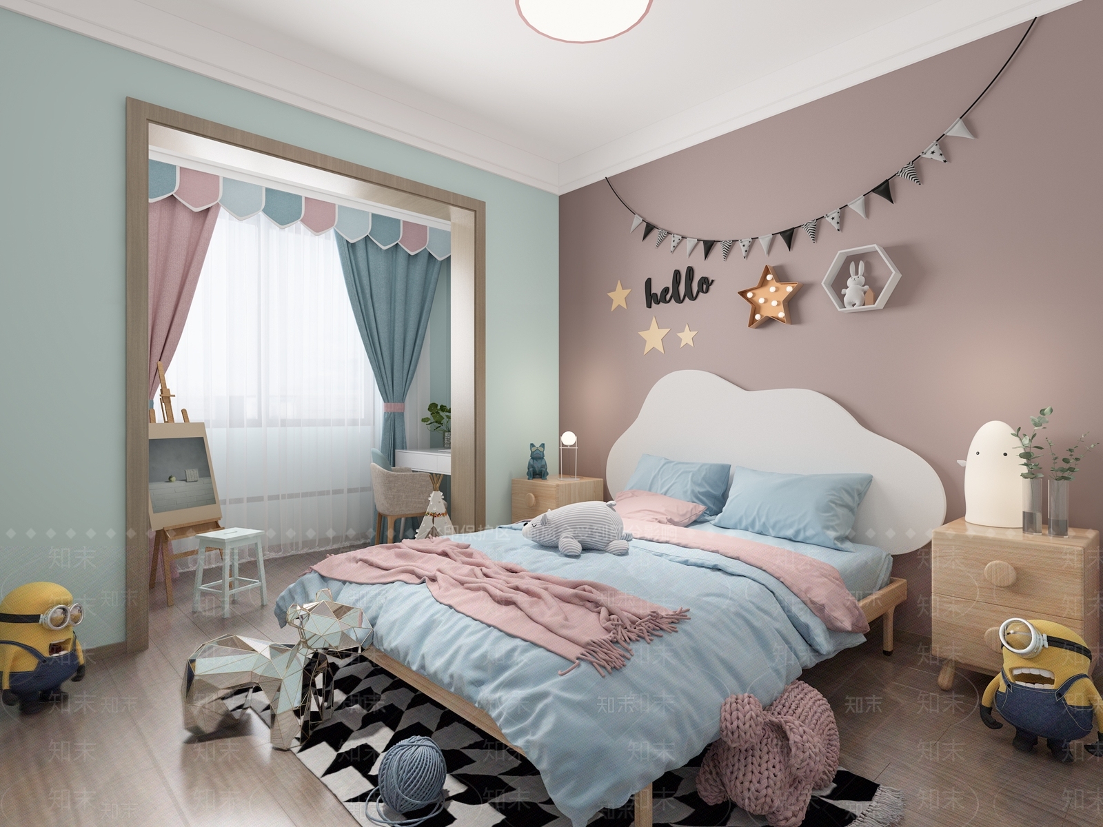 北欧公主房女孩房北欧挂件公仔3D模型下载【ID:432727669】