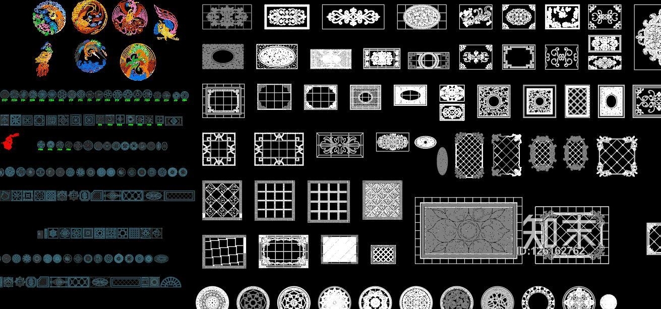 2018最新地面拼花CAD素材施工图下载【ID:126162762】