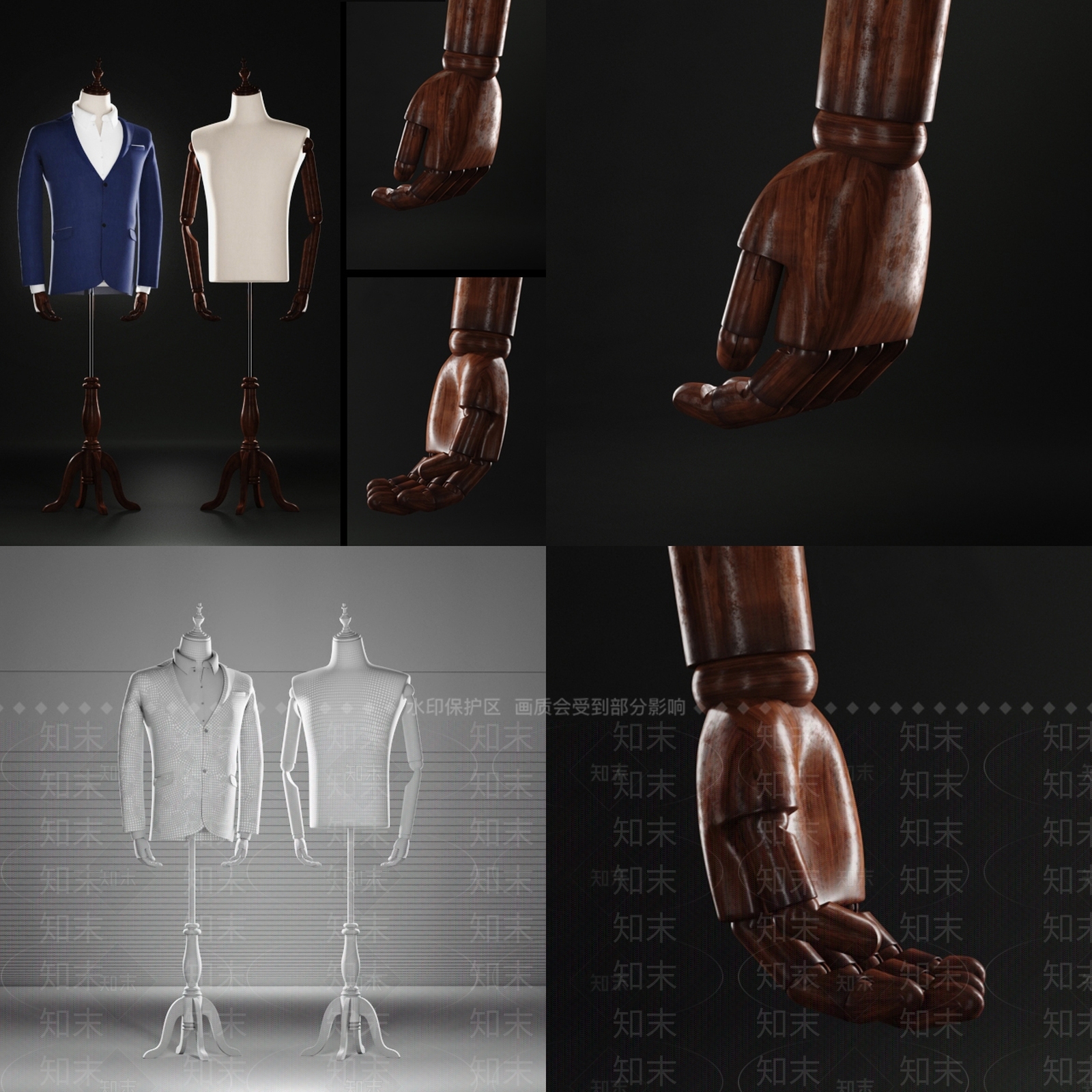 现代服装模特西服3D模型下载【ID:233271998】