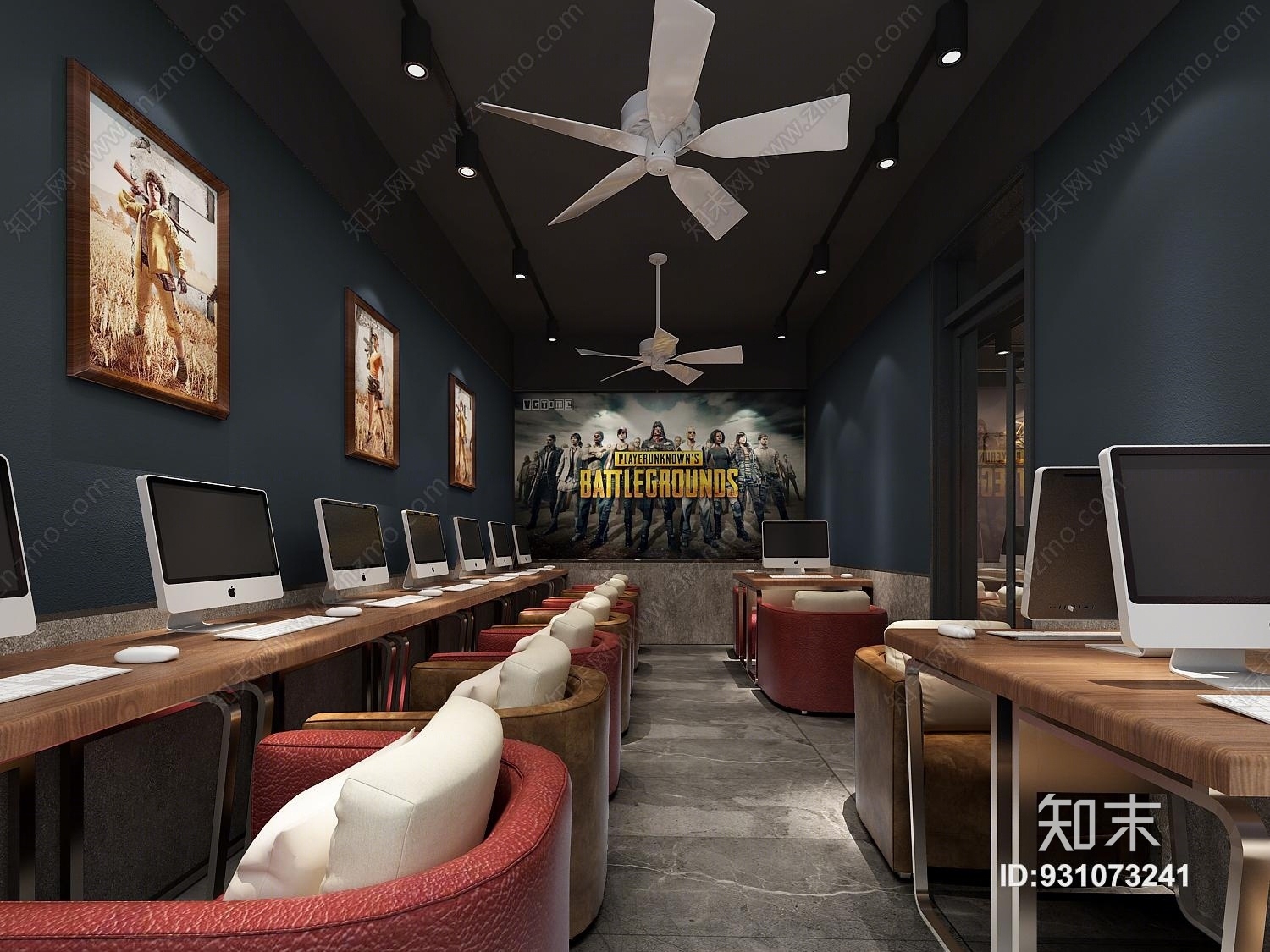 工业风网咖吧台3D模型下载【ID:931073241】