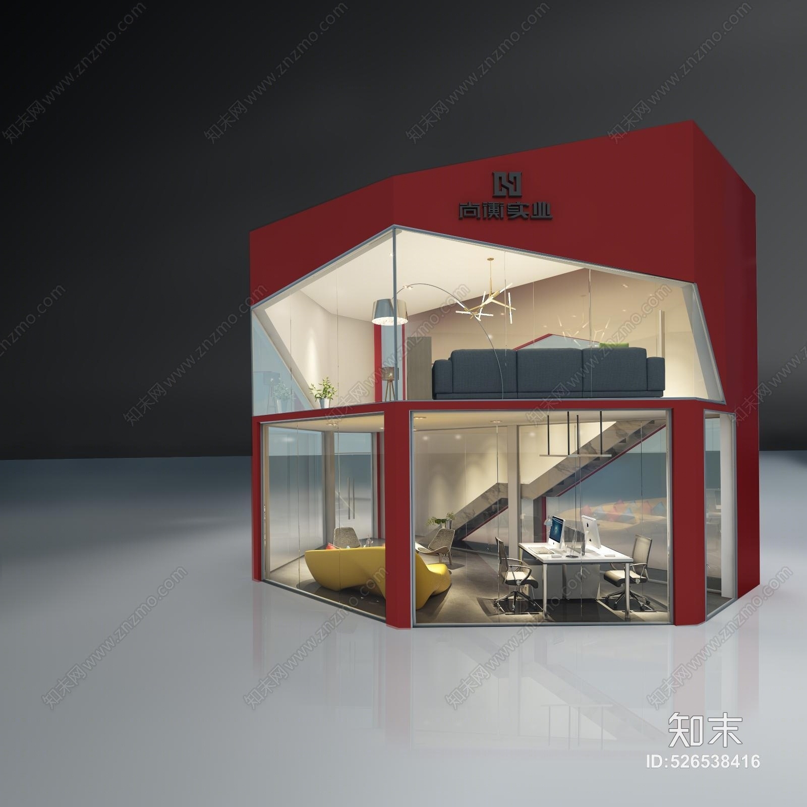 现代石材展厅商铺3D模型下载【ID:526538416】