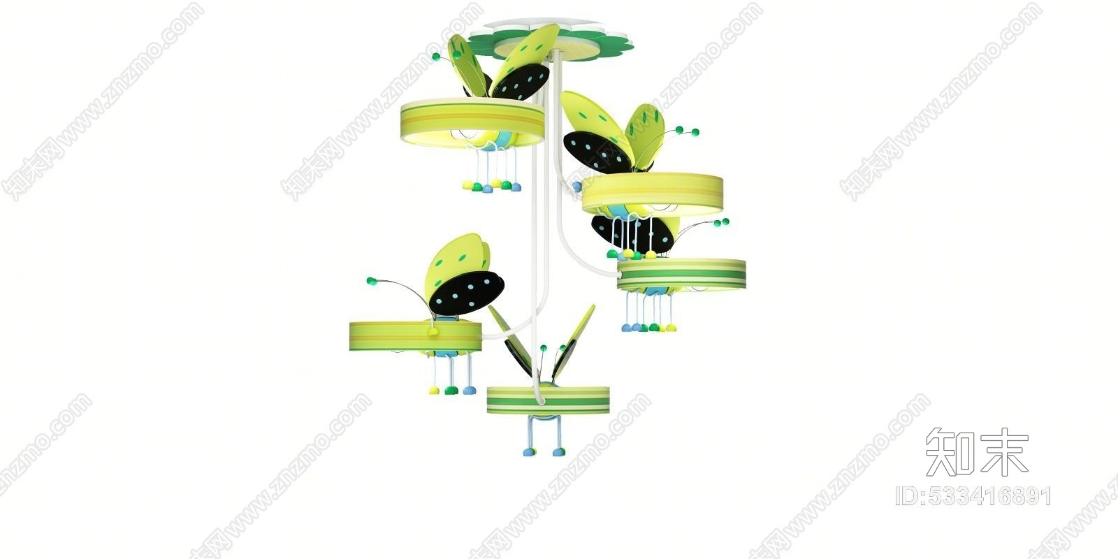 现代儿童卡通吊灯3D模型下载【ID:533416891】