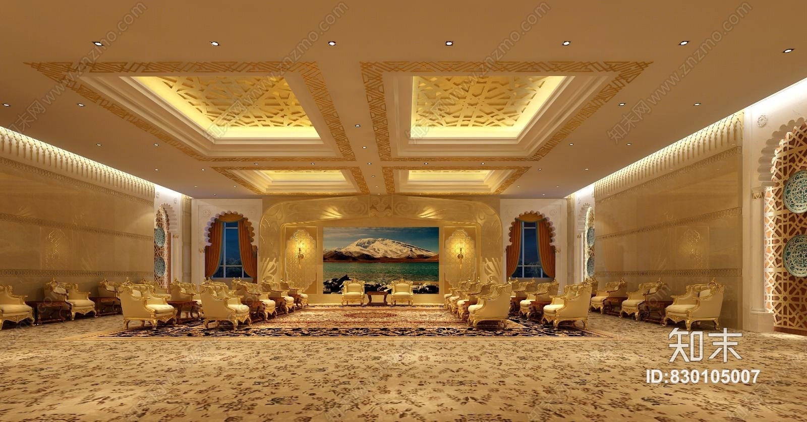 其它公司接待室沙发壁灯3D模型下载【ID:830105007】