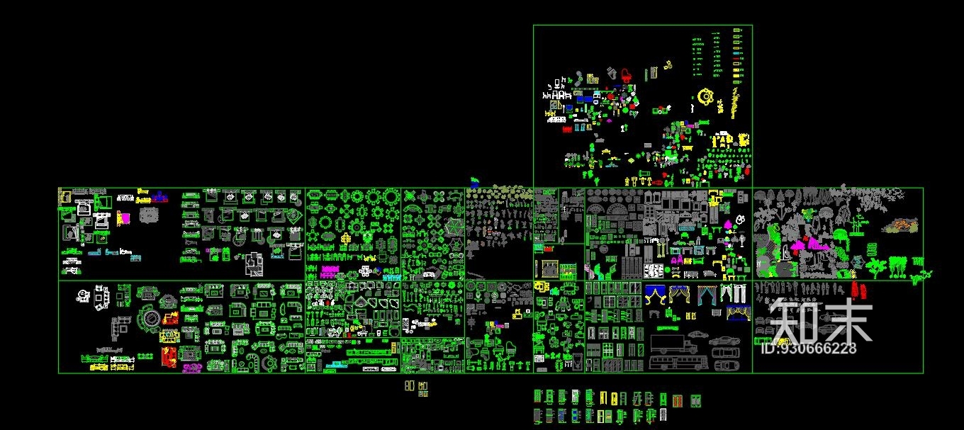 室内设计装饰图块施工图下载【ID:930666228】