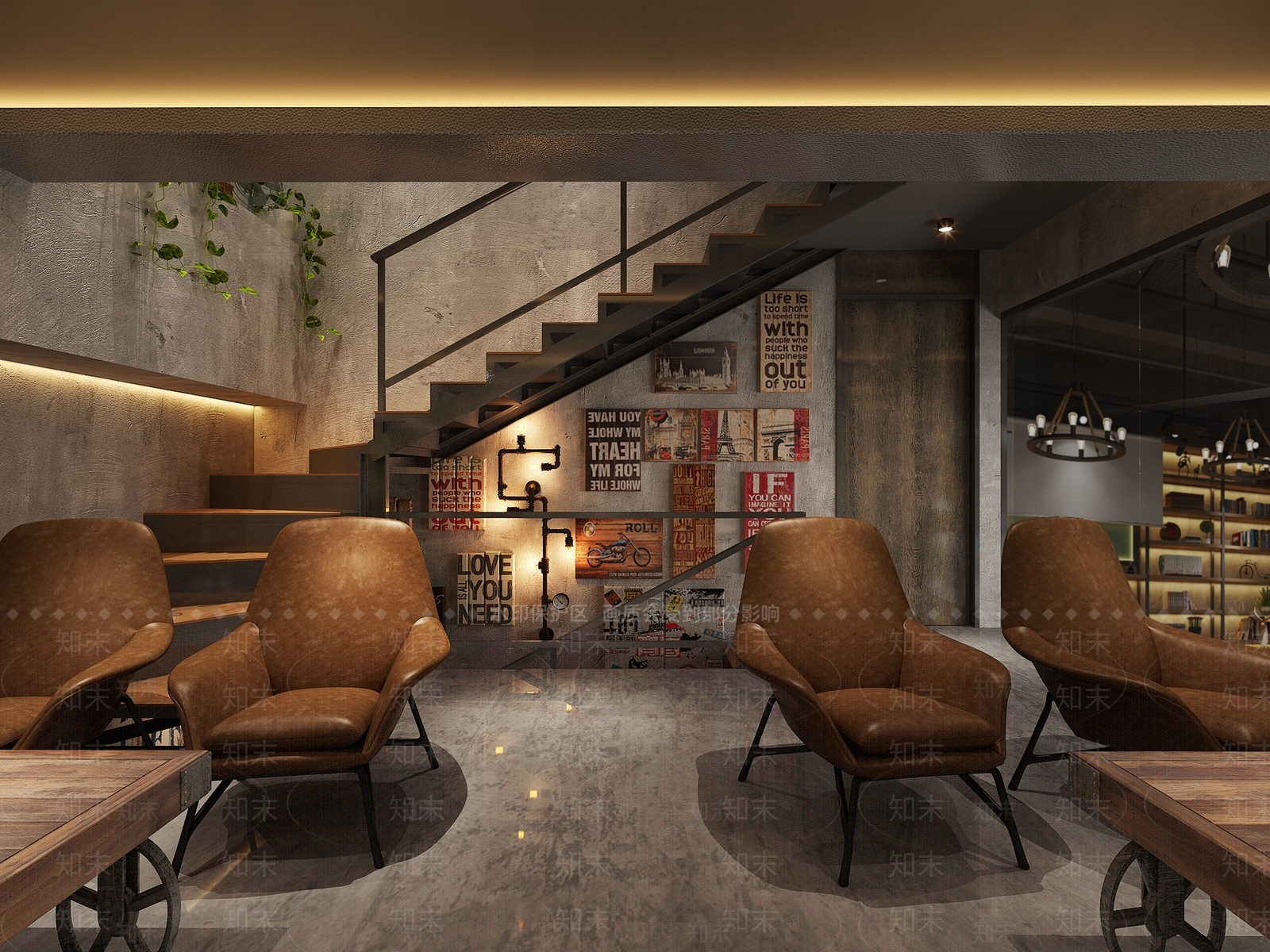 工业风书吧3D模型下载【ID:234436795】