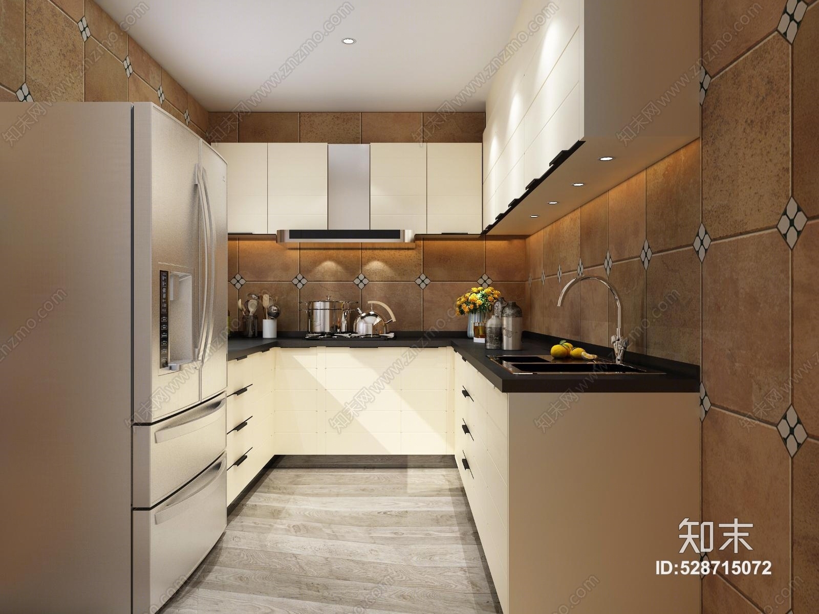 现代风格家装烤漆橱柜3D模型下载【ID:528715072】