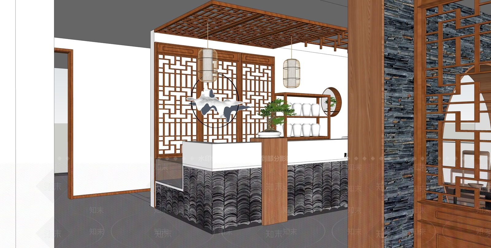 中式汉服文化体验馆SU模型下载【ID:732812692】