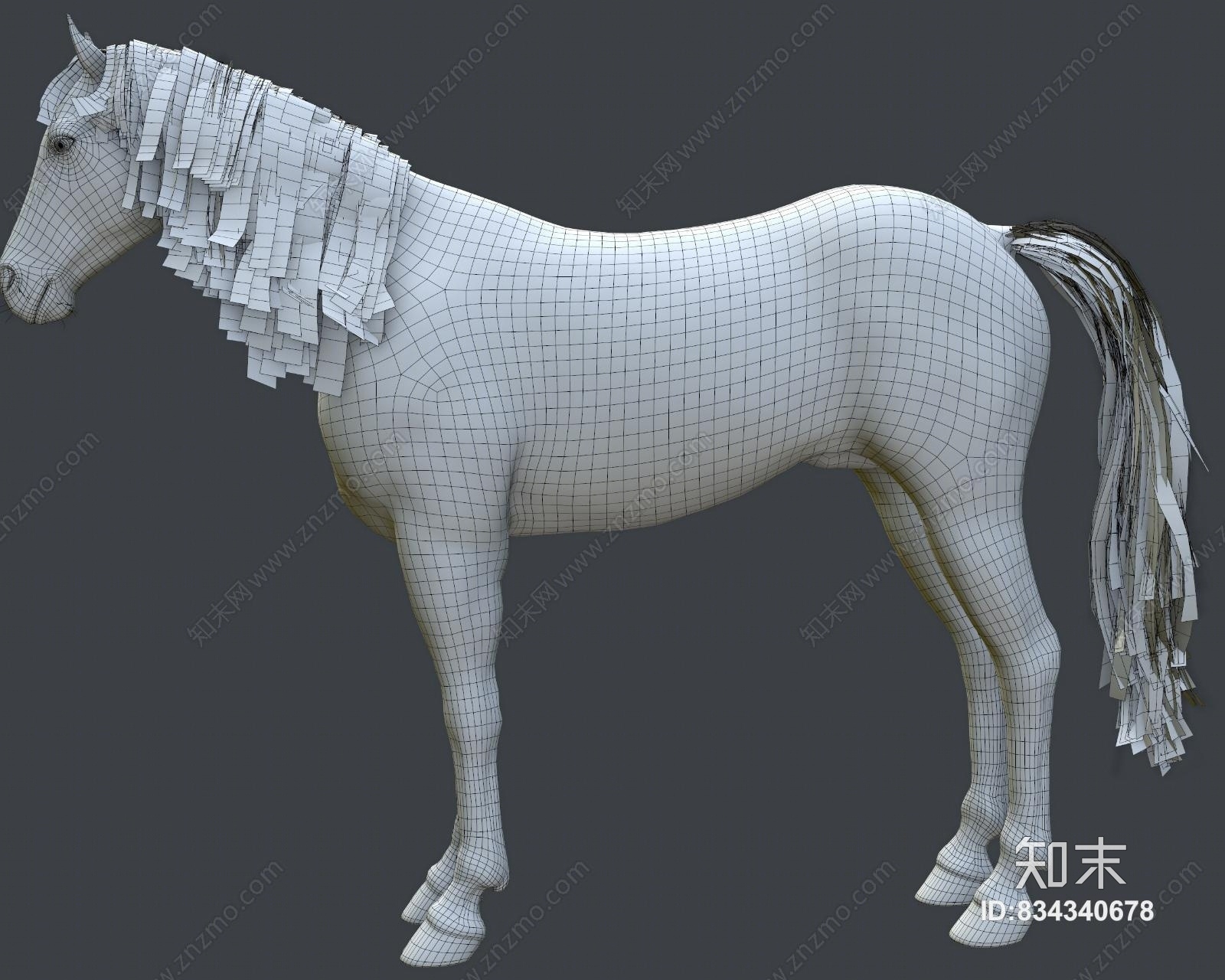 现代动物马3D模型下载【ID:834340678】