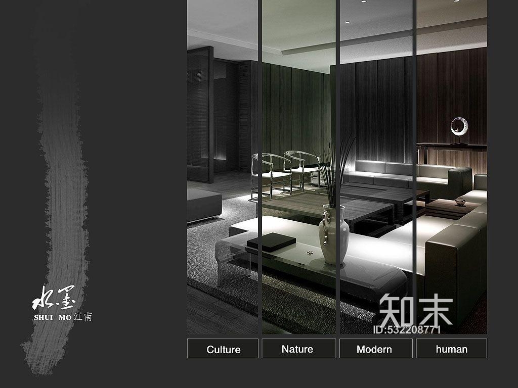 新中式东仓建设(张星)水墨江南套房效果施工图cad施工图下载【ID:532208771】