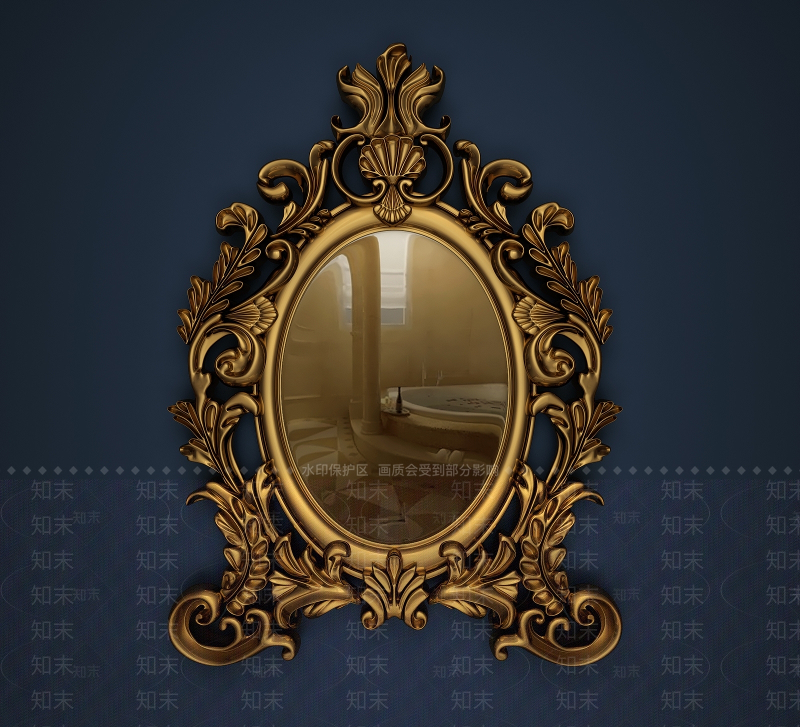 欧式古典古典欧式卫生间镜子3D模型下载【ID:232851208】