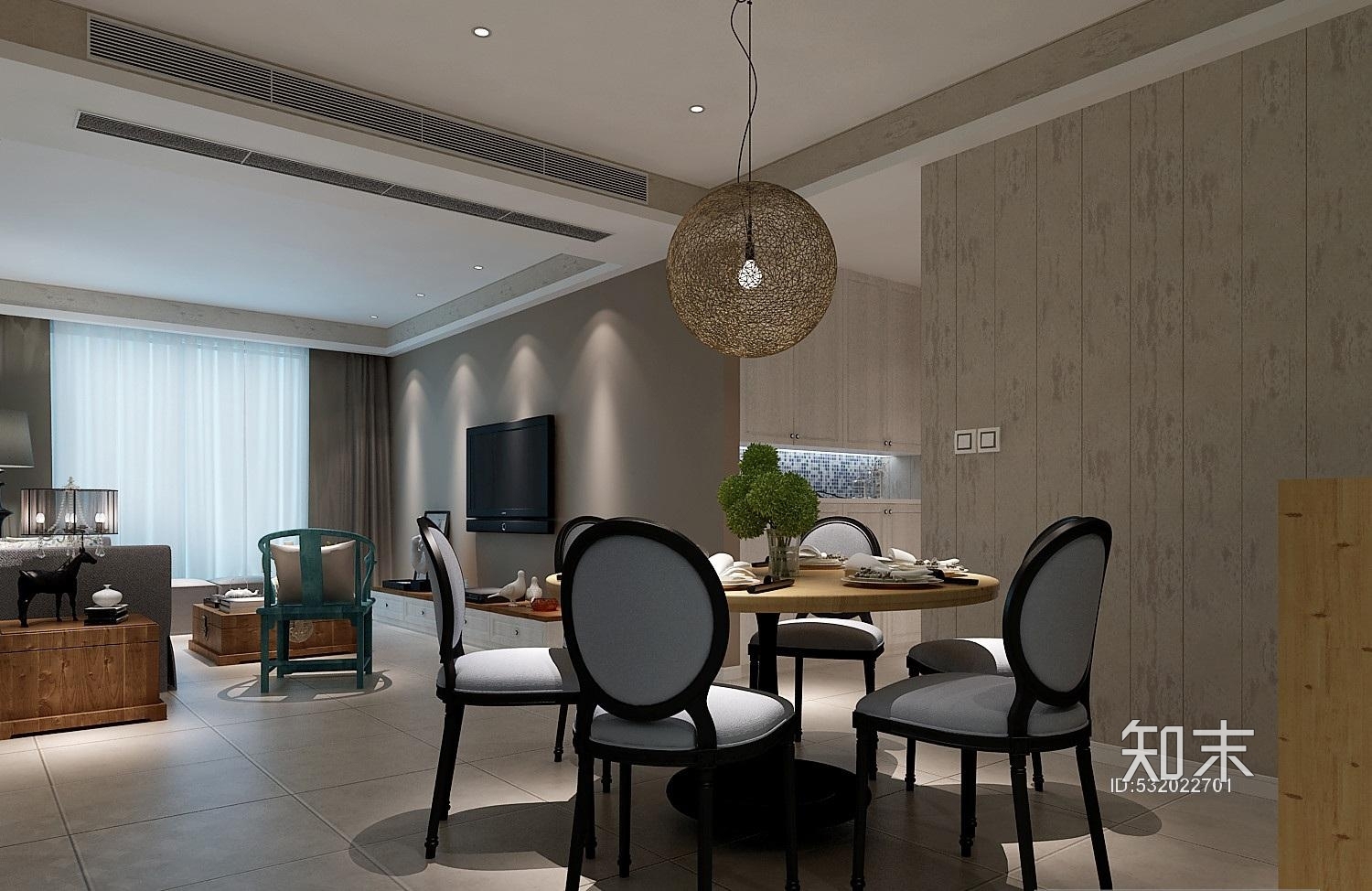 北欧住宅-三室两厅施工图下载【ID:532022701】