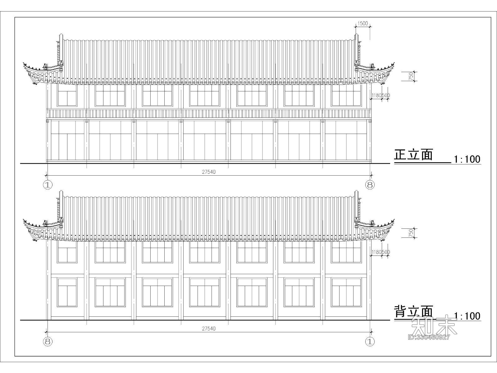 古建施工CAD图施工图下载【ID:330460927】