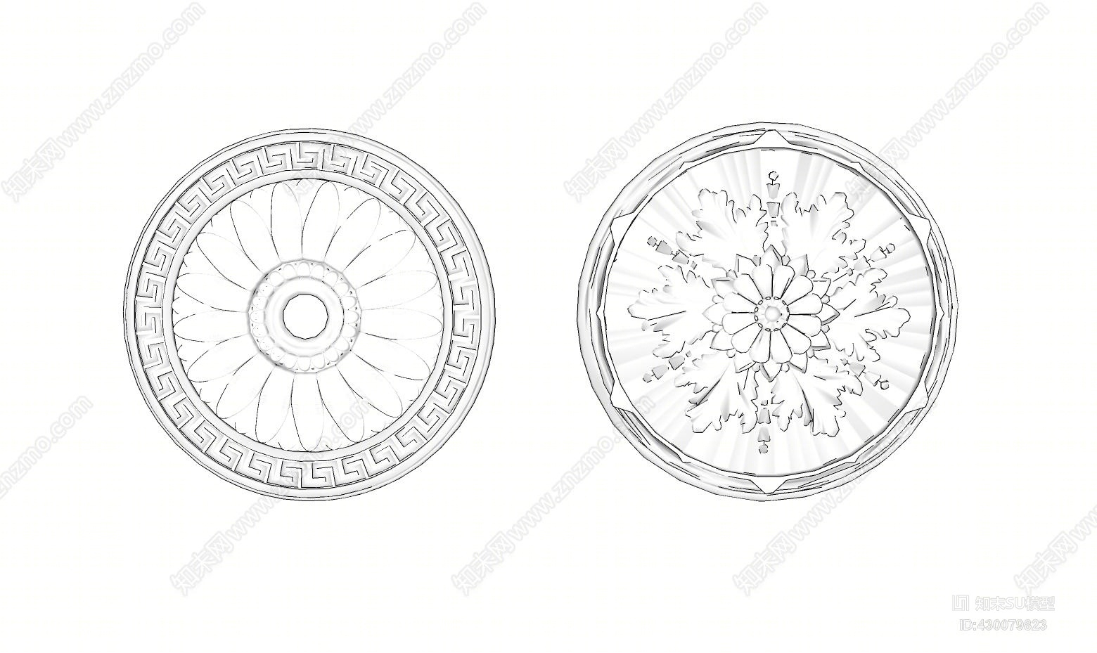 SU草图大师模型欧式雕花构件SU模型下载【ID:430079823】