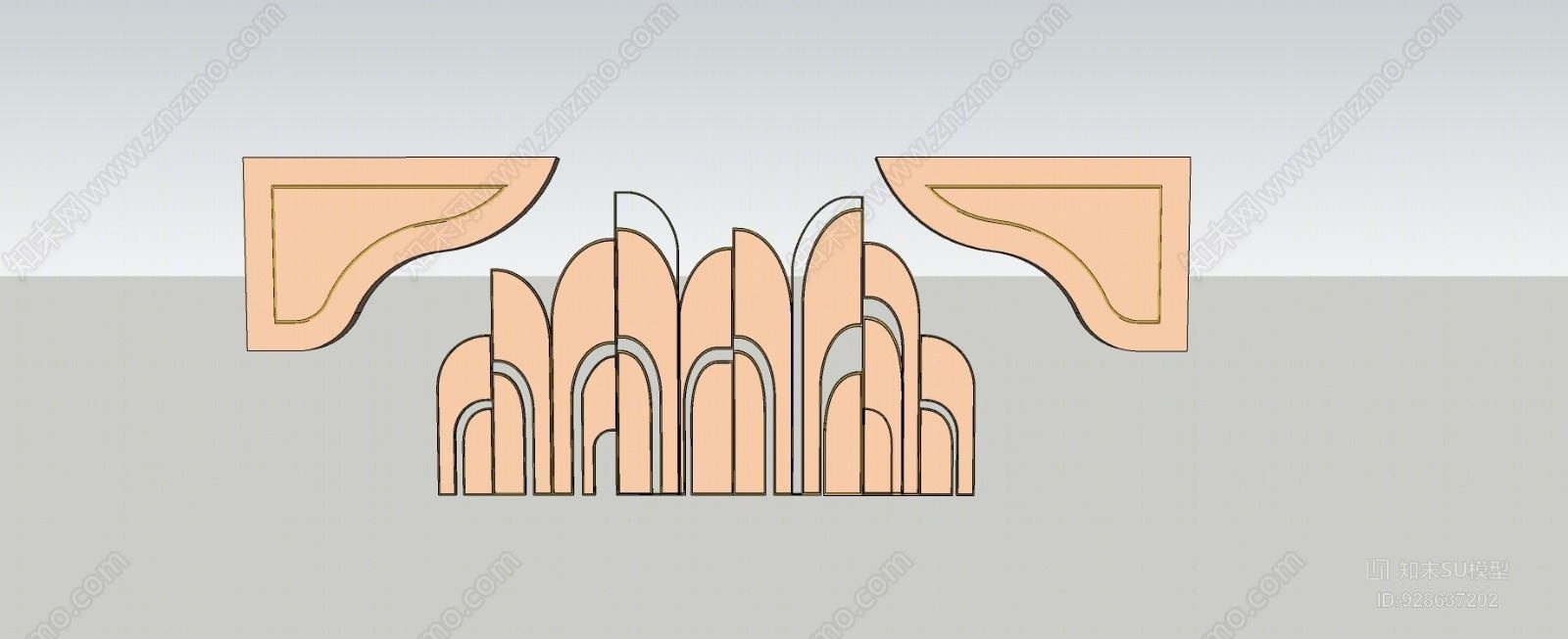 墙面装饰SU模型下载【ID:928637202】
