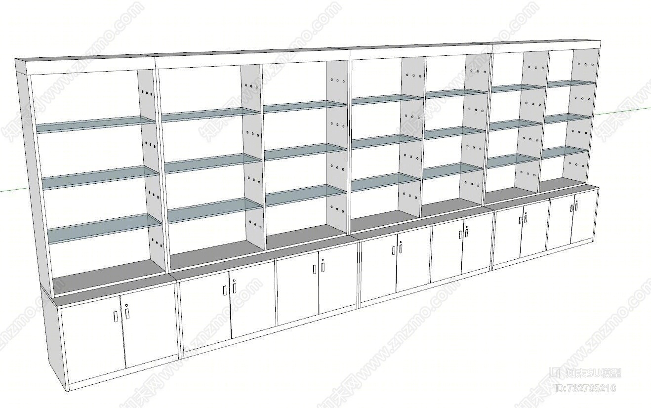 现代柜子SU模型下载【ID:732765216】