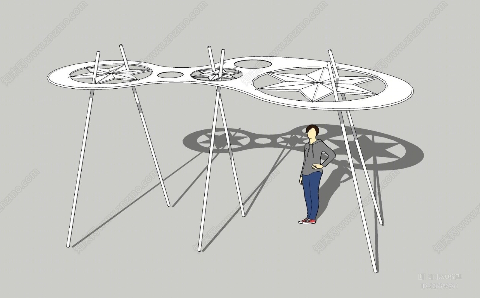 景观小品花架廊架SU模型下载【ID:426356701】