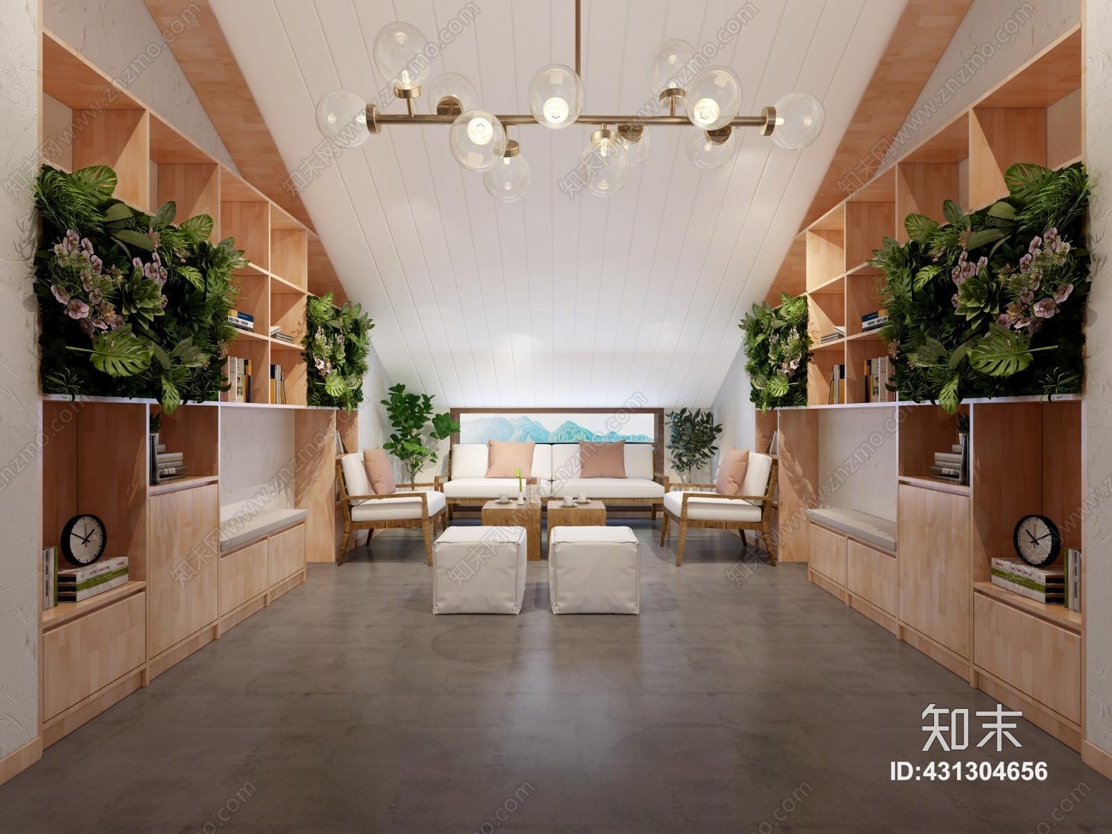 北欧酒店客房民宿大厅吧台3D模型下载【ID:431304656】