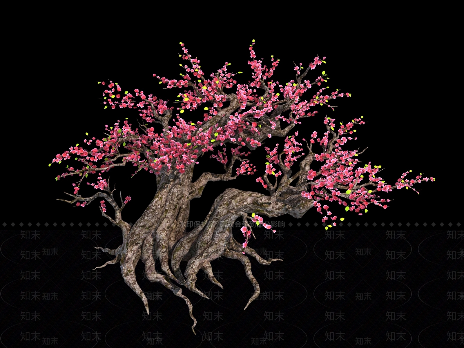 现代桃树3D模型下载【ID:334647615】