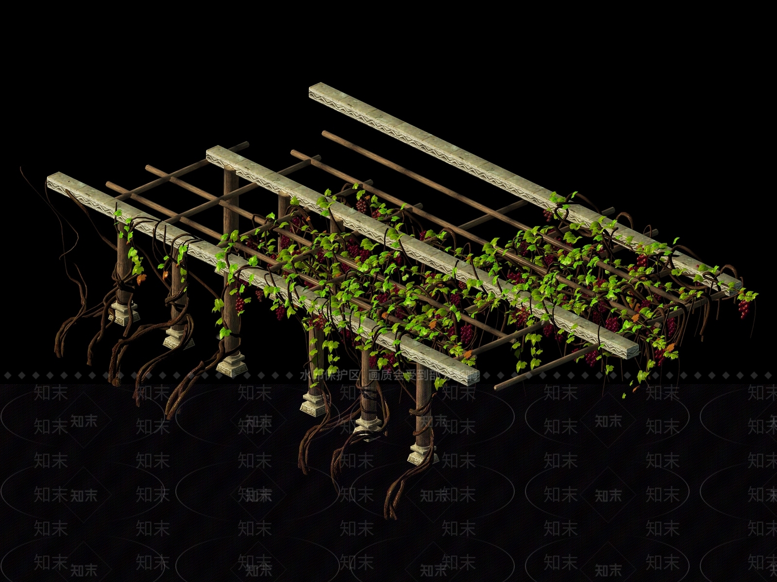 现代葡萄藤蔓架3D模型下载【ID:334452611】