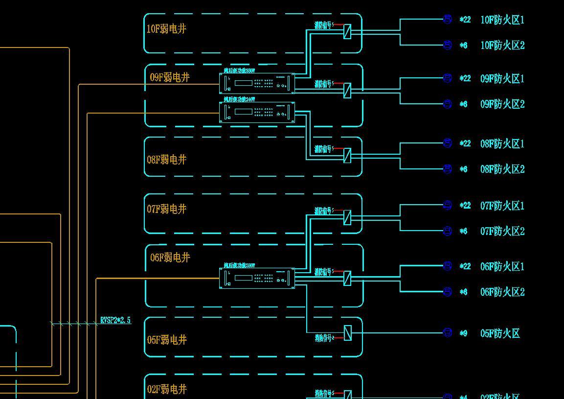 背景音乐及公共广播系统图模板CAD弱电智能化施工图下载【ID:230492166】