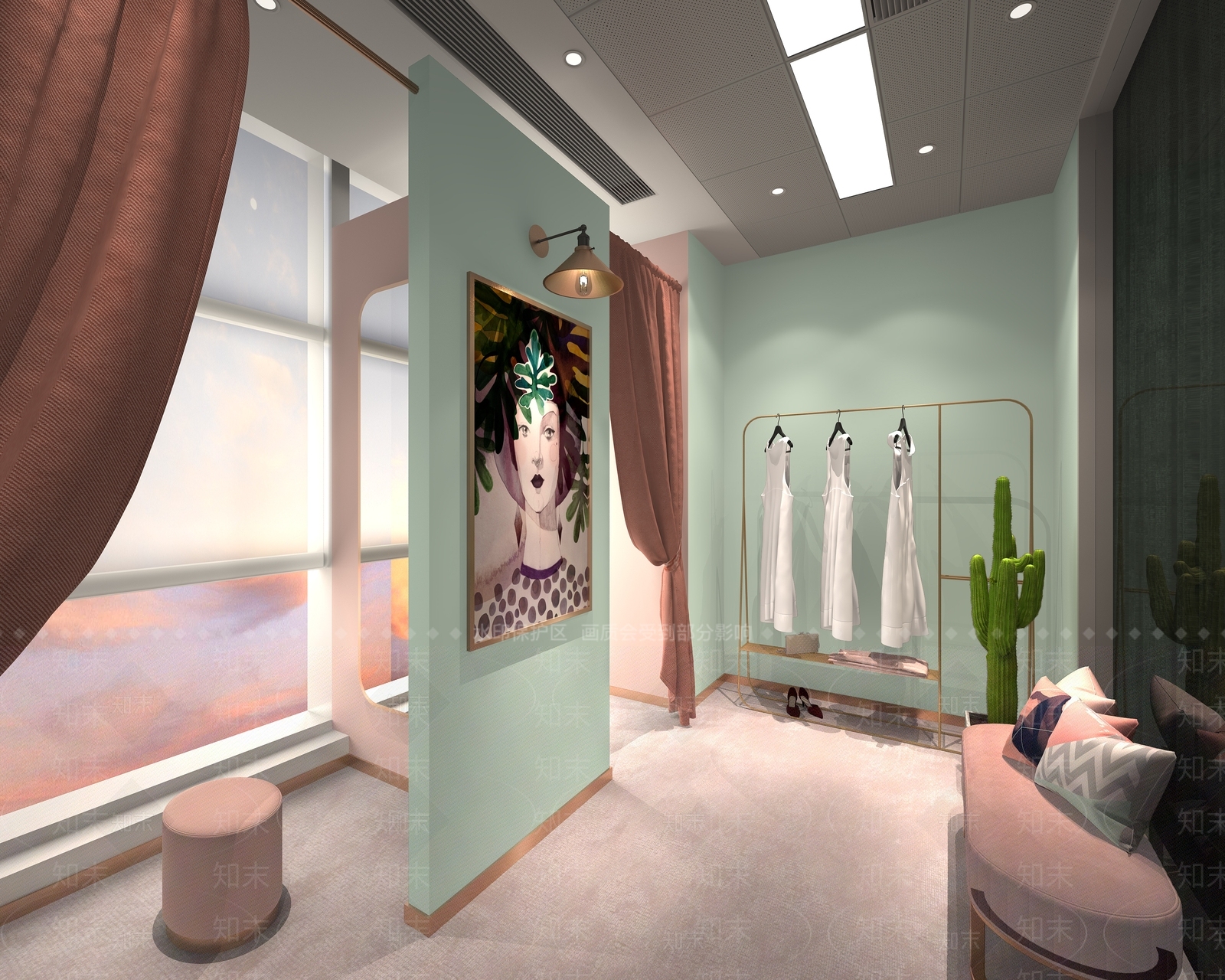 北欧试衣间3D模型下载【ID:534959401】