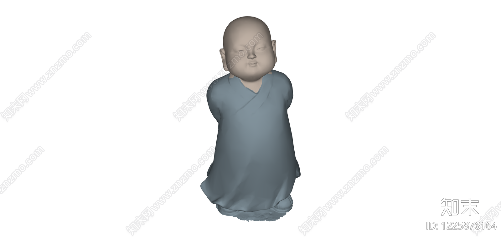 卡通僧人雕塑SU模型下载【ID:1225876164】