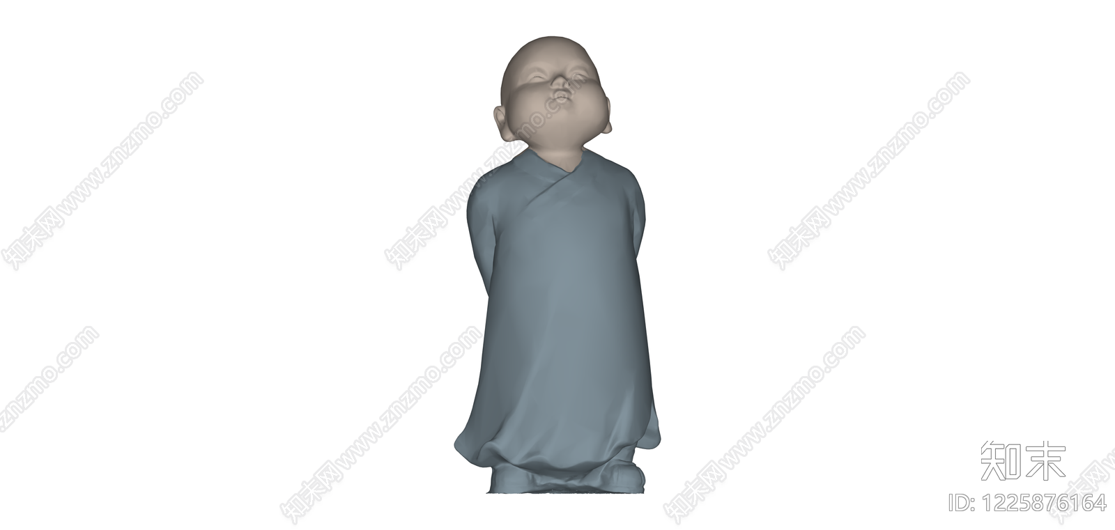 卡通僧人雕塑SU模型下载【ID:1225876164】