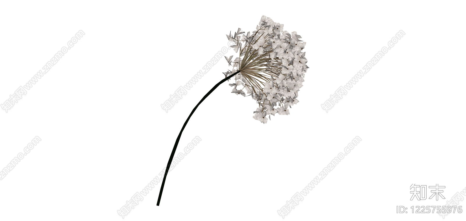 白色绣球花艺模型SU模型下载【ID:1225755976】
